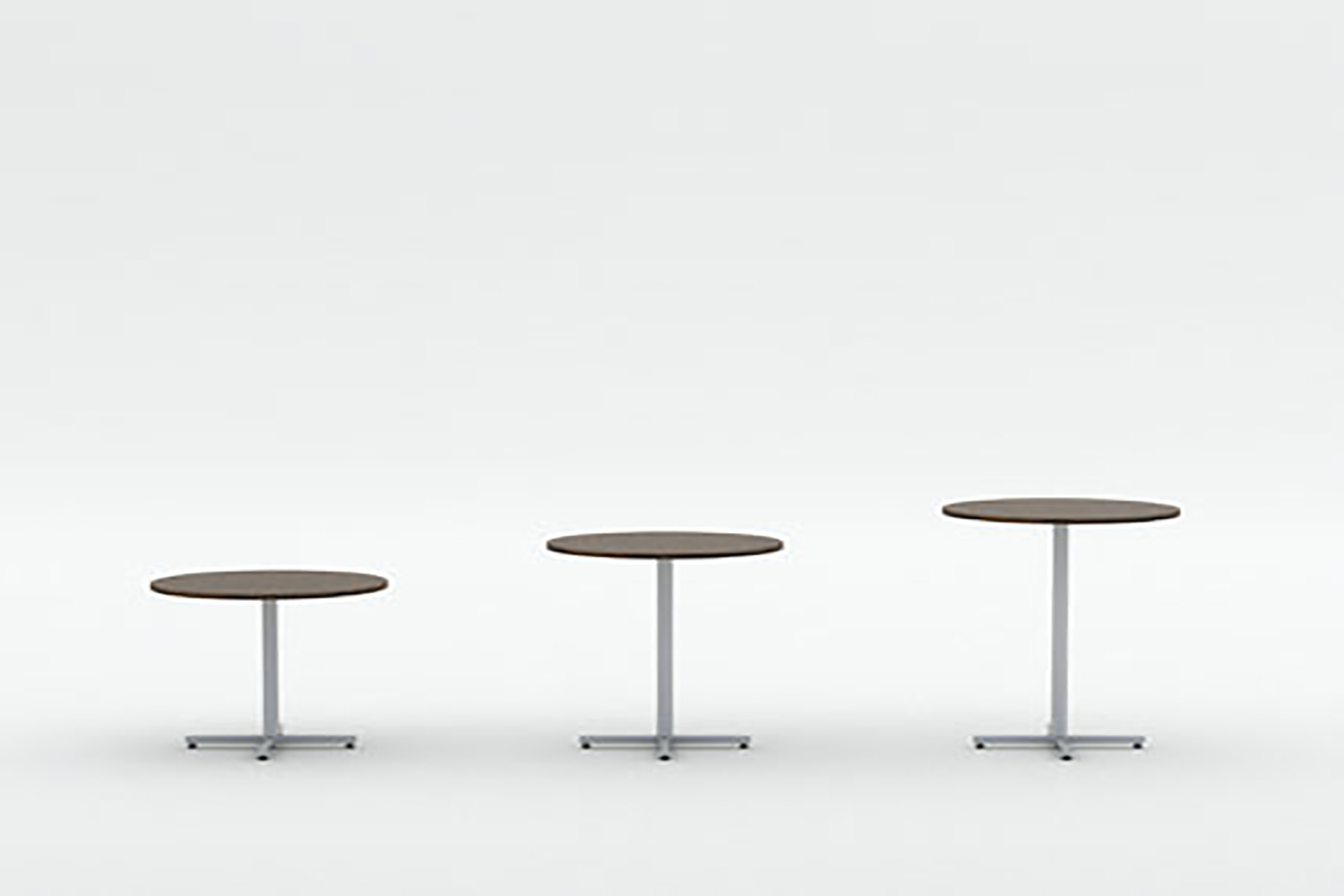 Round Tubular Base Tables In Hot Fudge